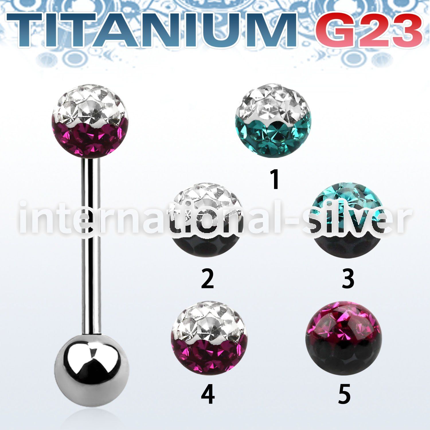 ubbfr5e straight barbells titanium g23 implant grade tongue