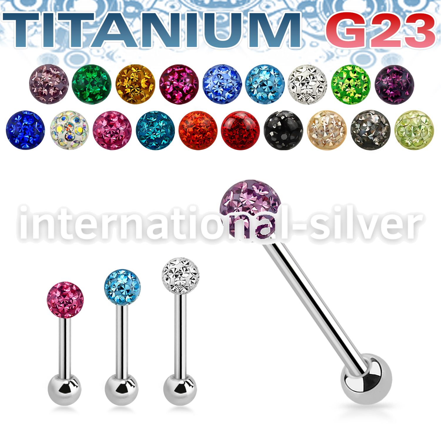 ubbfr6 straight barbells titanium g23 implant grade tongue