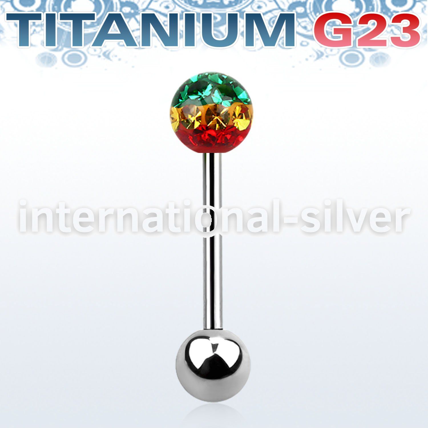 ubbfr6r straight barbells titanium g23 implant grade tongue