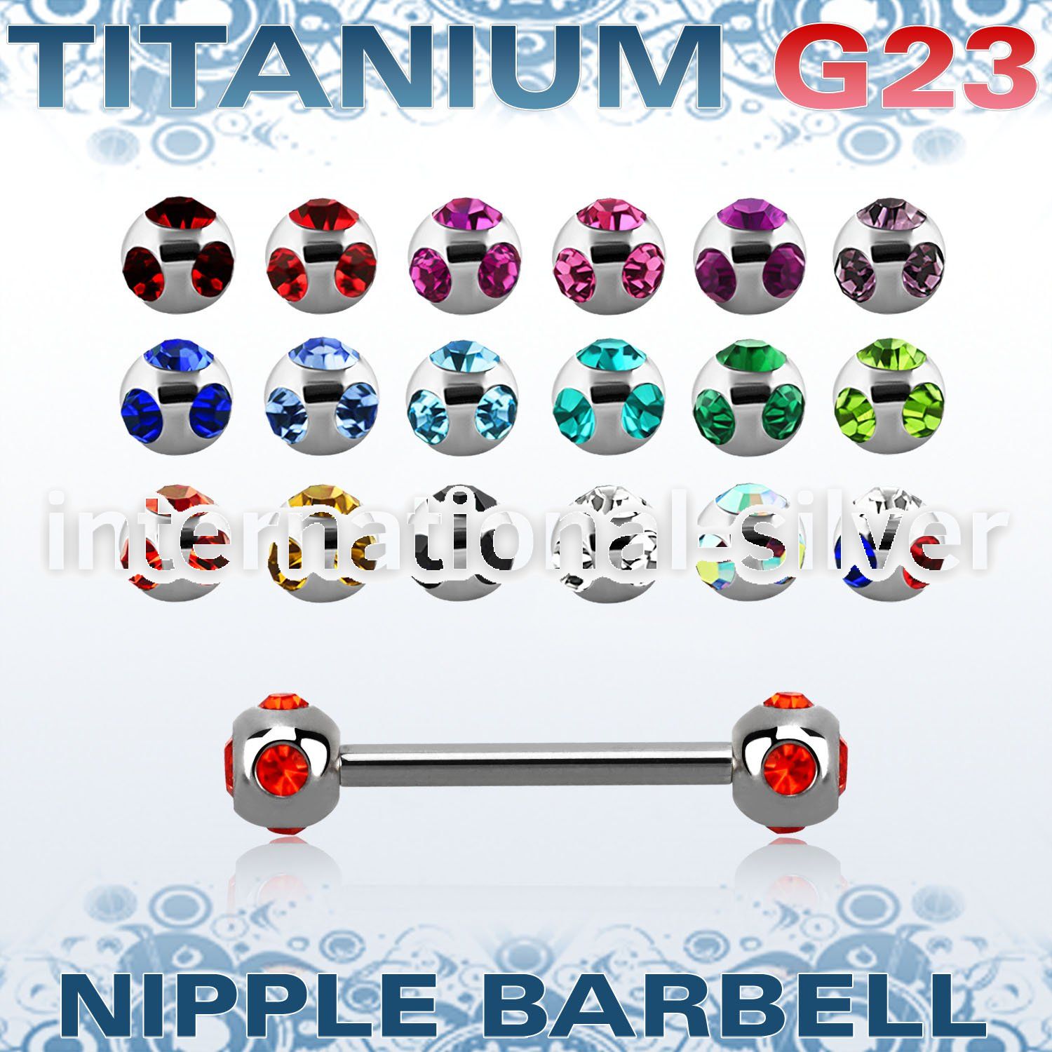 ubbnp5c straight barbells titanium g23 implant grade nipple