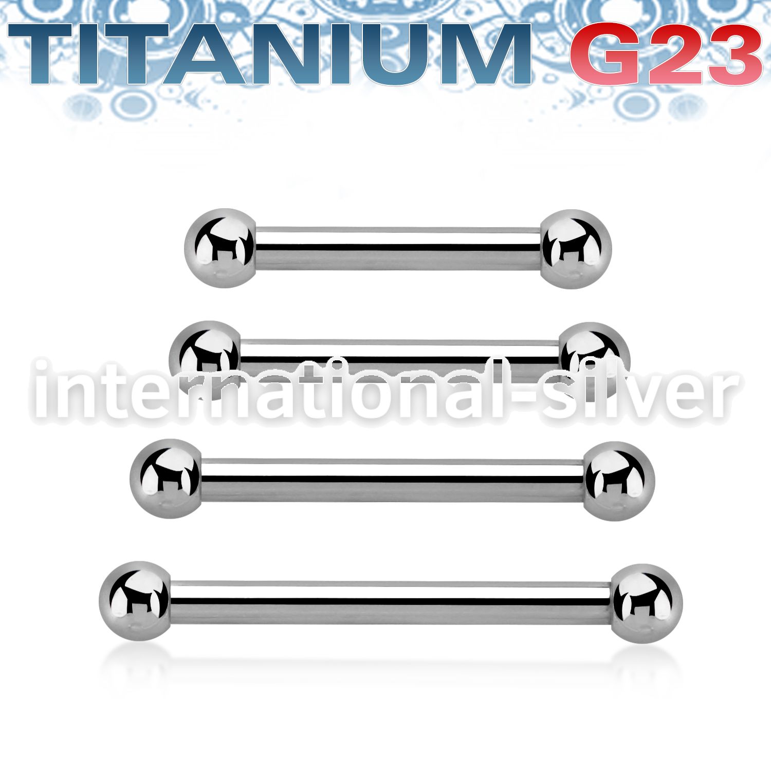 ubbnpss titanium nipple straight barbell 3mm balls