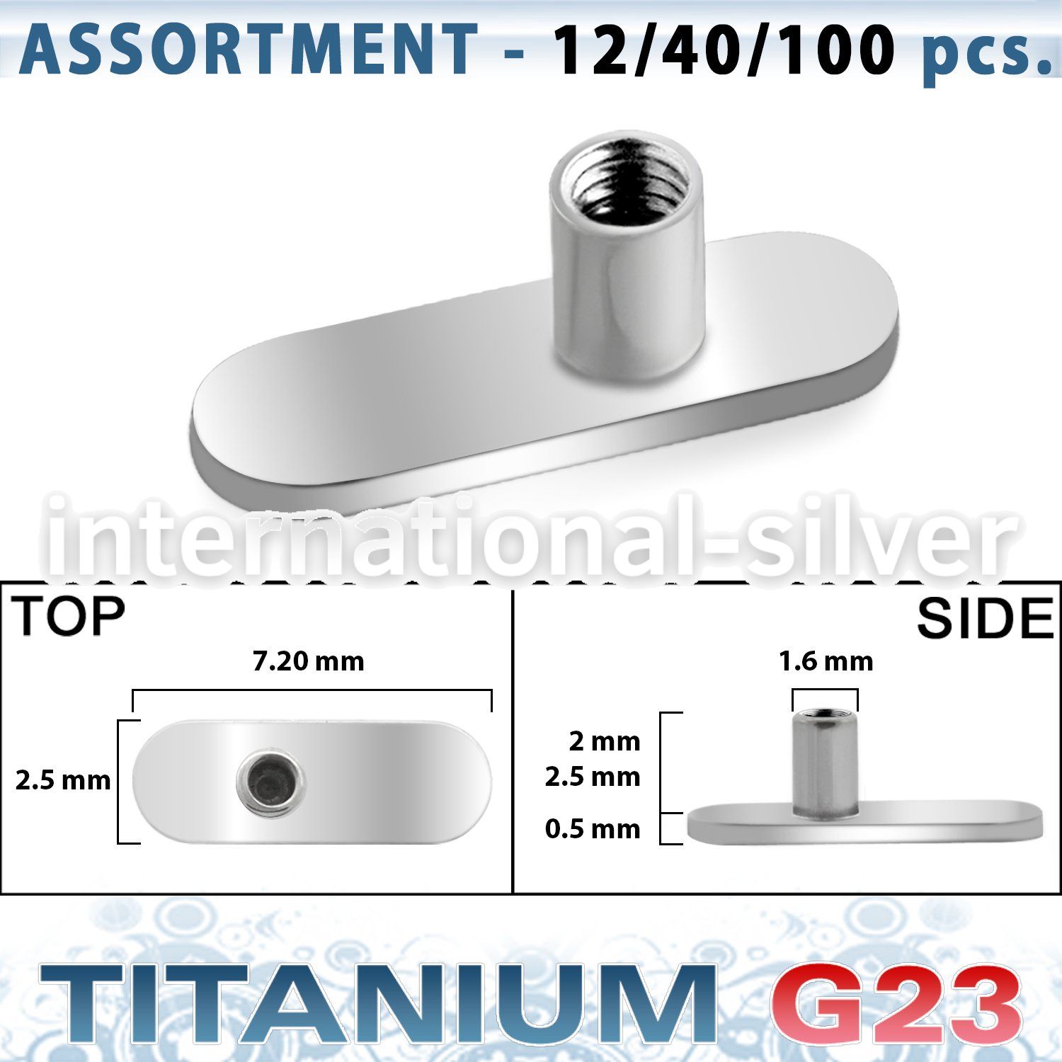 ublk302 dermals titanium g23 implant grade belly button