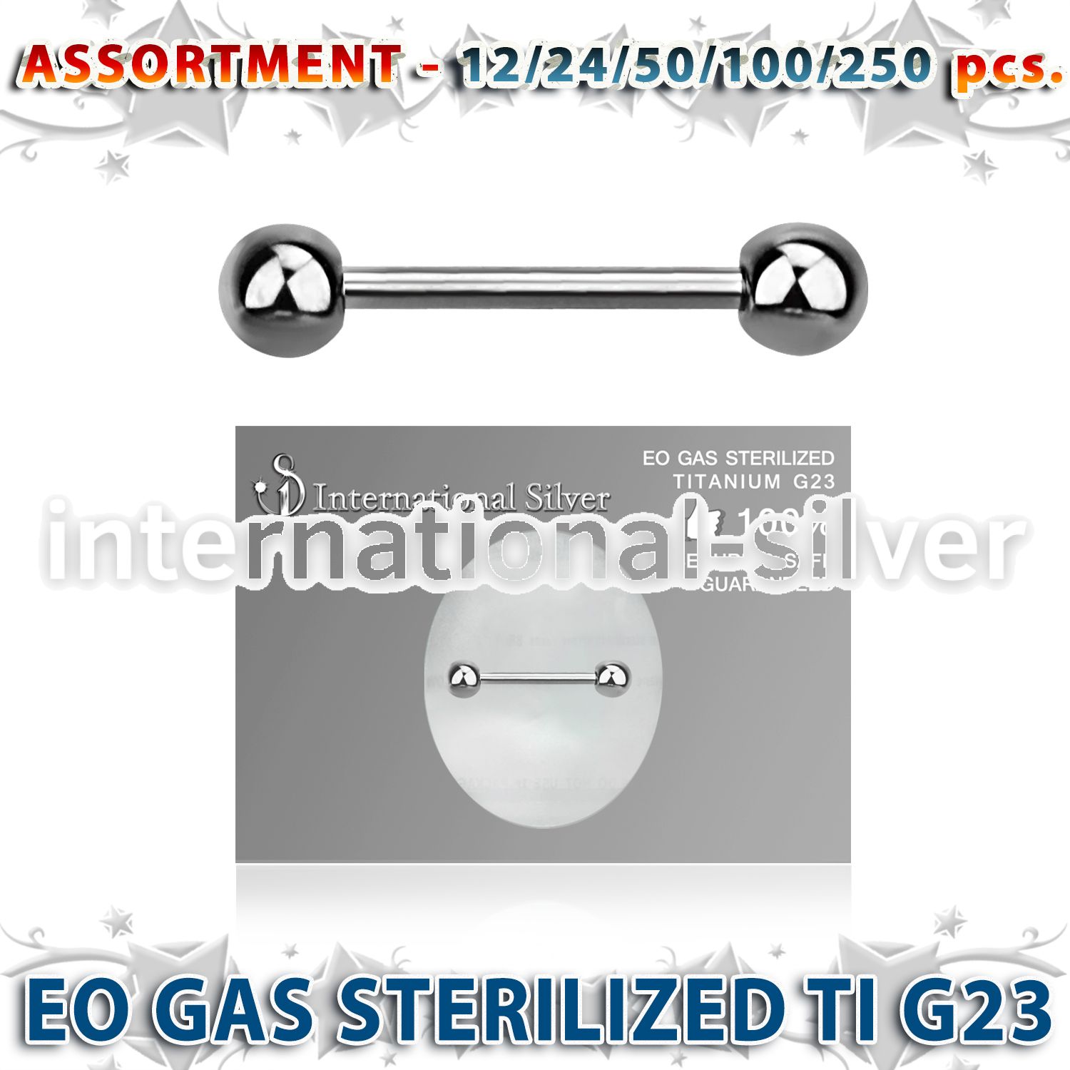 ublk482 straight barbells titanium g23 implant grade nipple