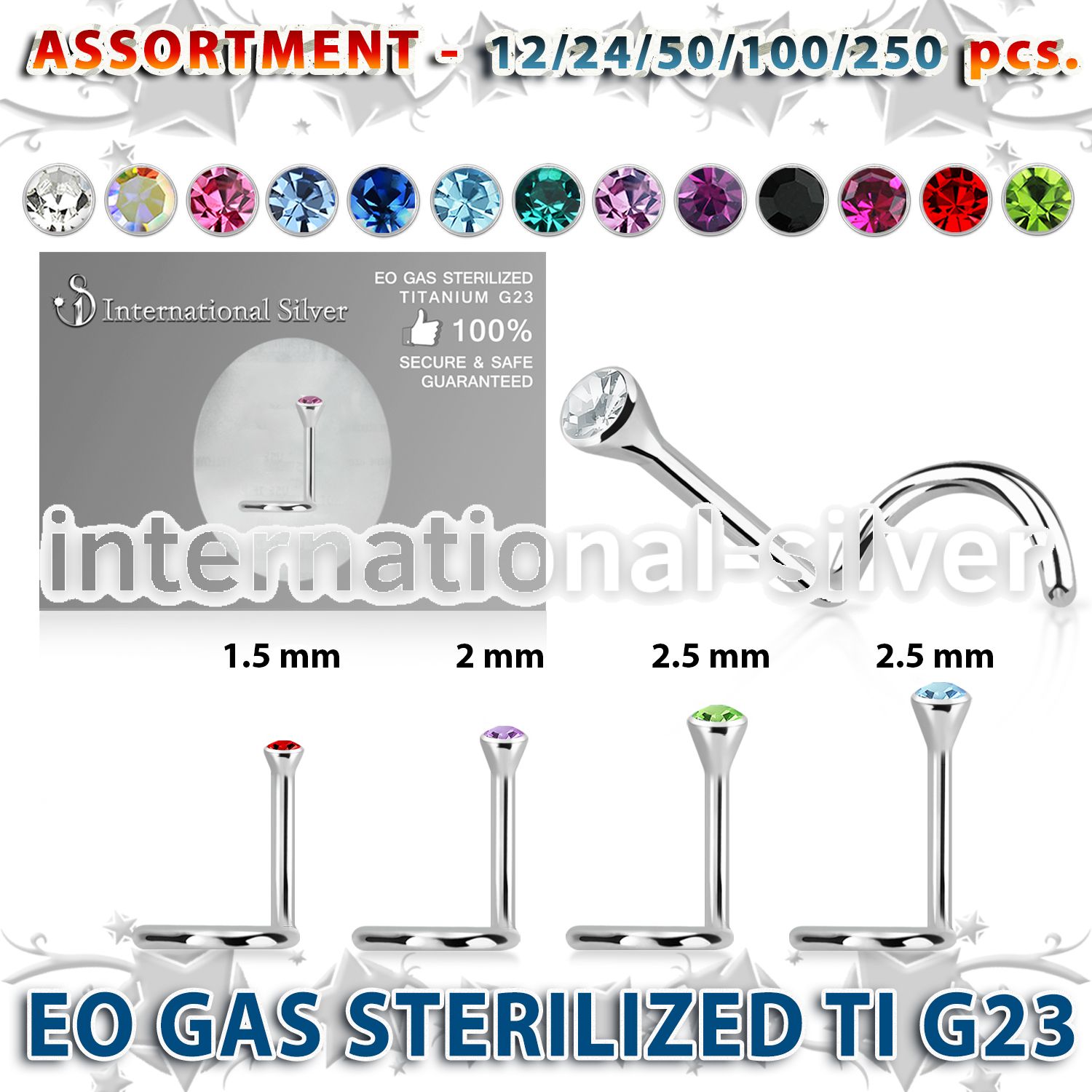 ublk490 l shape nose studs titanium g23 implant grade nose