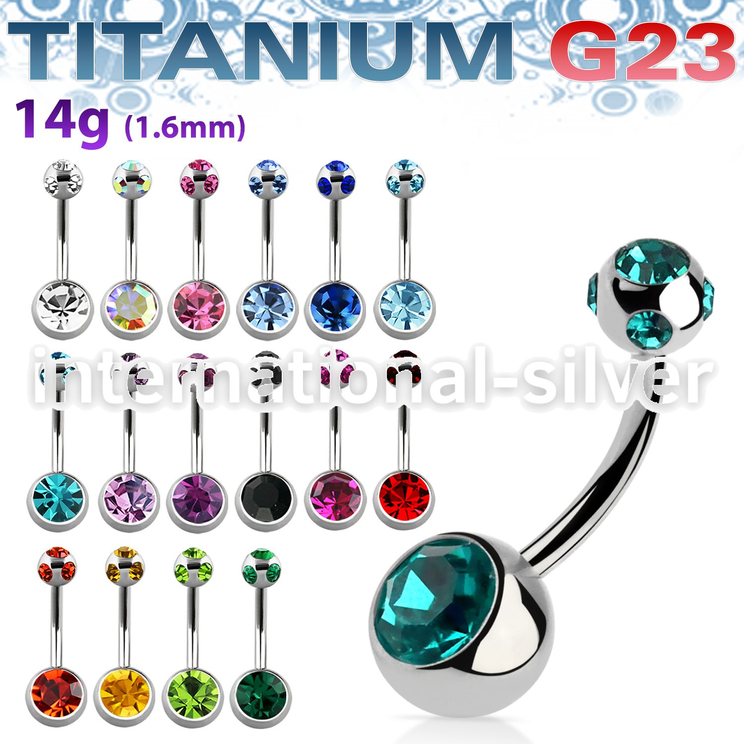 ubn2cgmj belly rings titanium g23 implant grade belly button