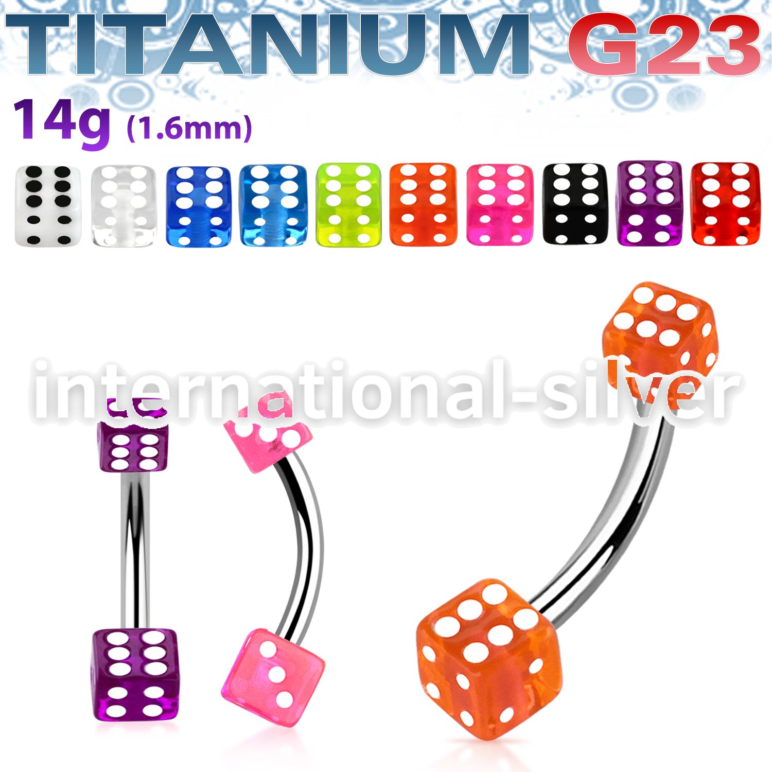 ubn2vd belly rings titanium g23 with acrylic parts belly button
