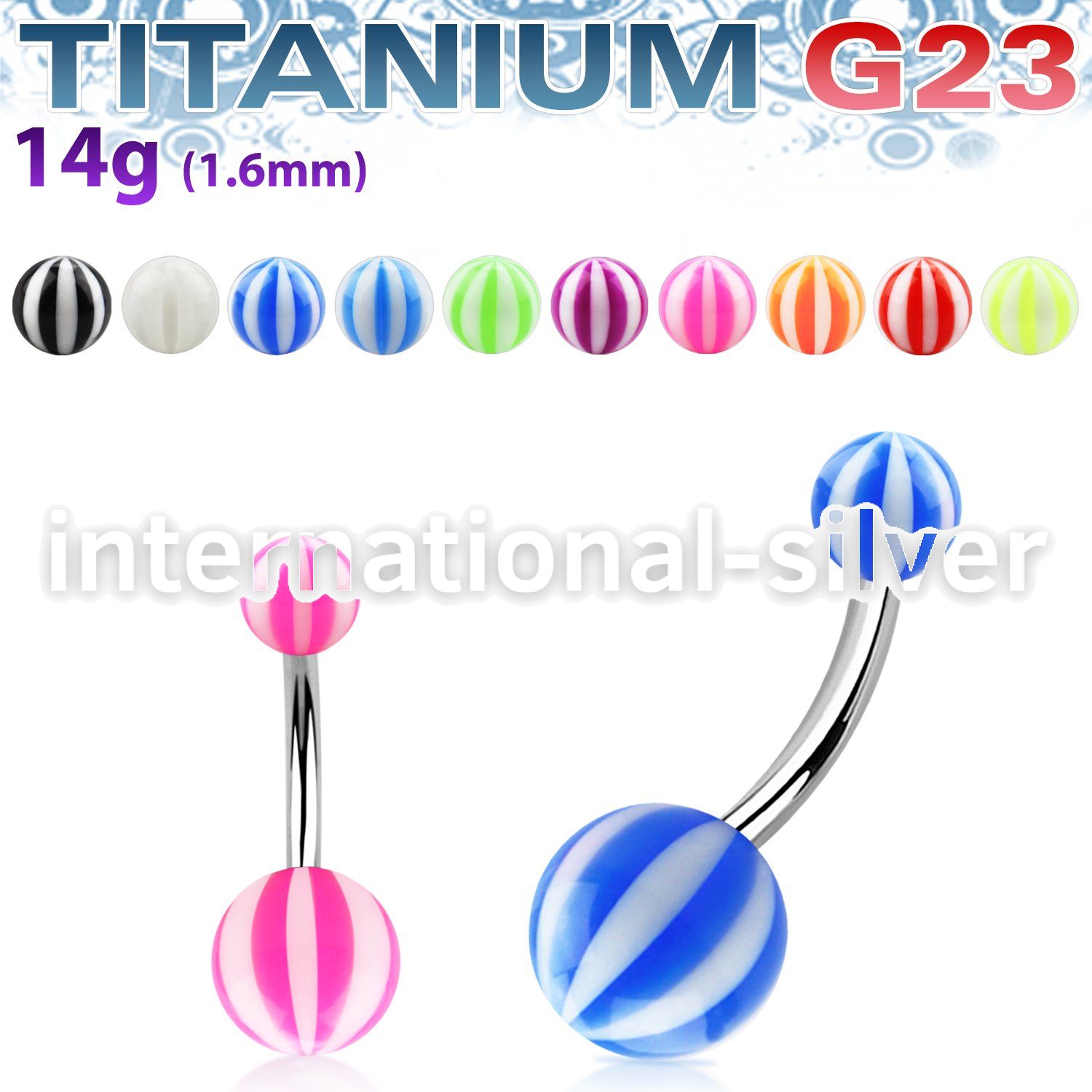 ubnbe belly rings titanium g23 with acrylic parts belly button