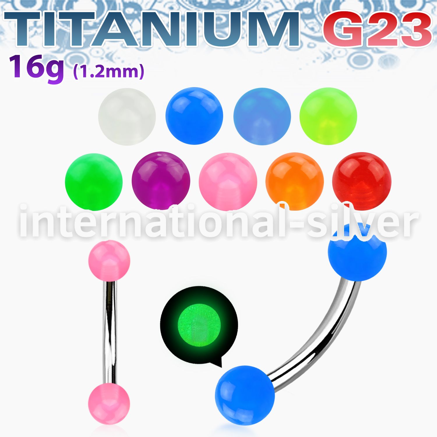 ubnegl micro curved barbells titanium g23 with acrylic parts eyebrow