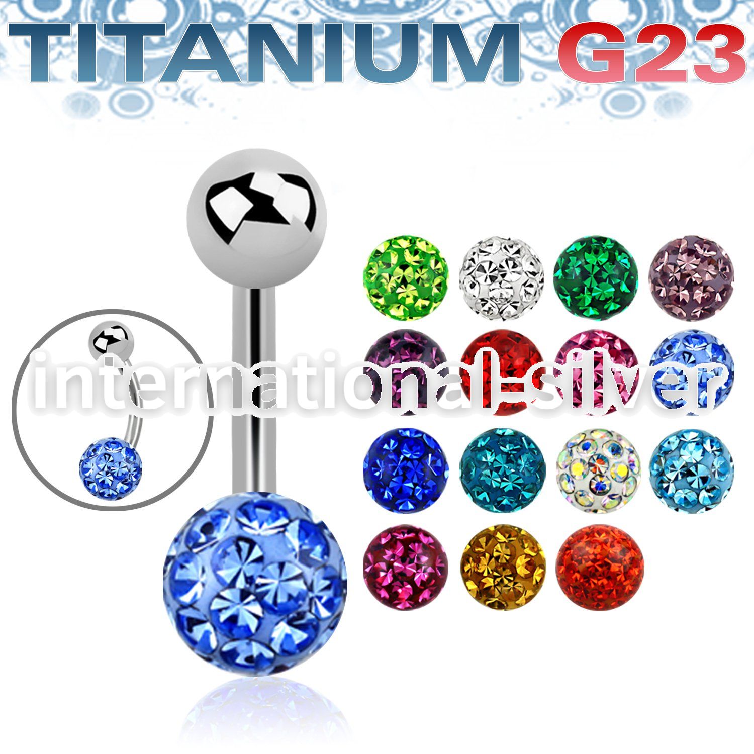 ubnfr8 belly rings titanium g23 implant grade belly button