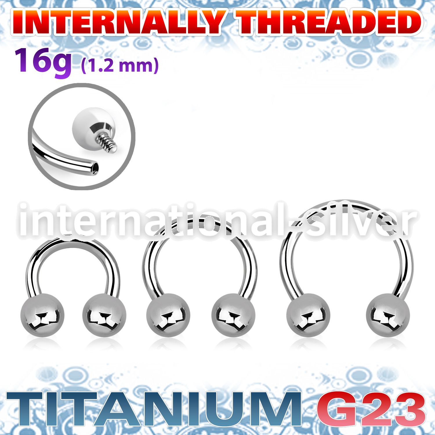ucbeb4si titanium internal horseshoe 4mm balls