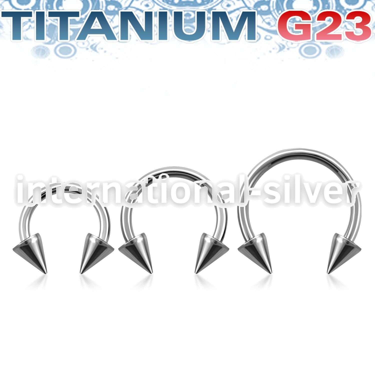 ucbecn4 titanium horseshoe 16g two 4mm cones
