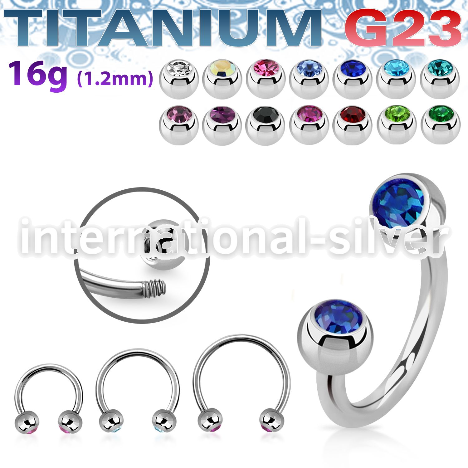 ucbejb4 titanium horseshoe 4mm press fit gem balls