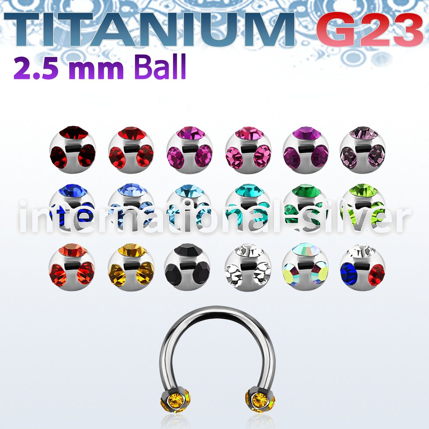 ucbemj25 horseshoes titanium g23 implant grade nose