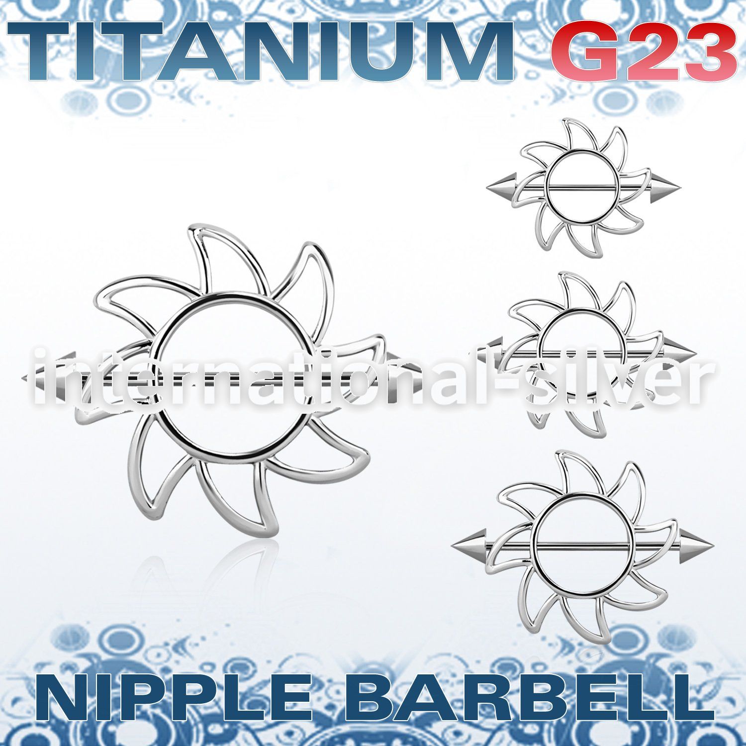 ucnp103 straight barbells titanium g23 implant grade nipple