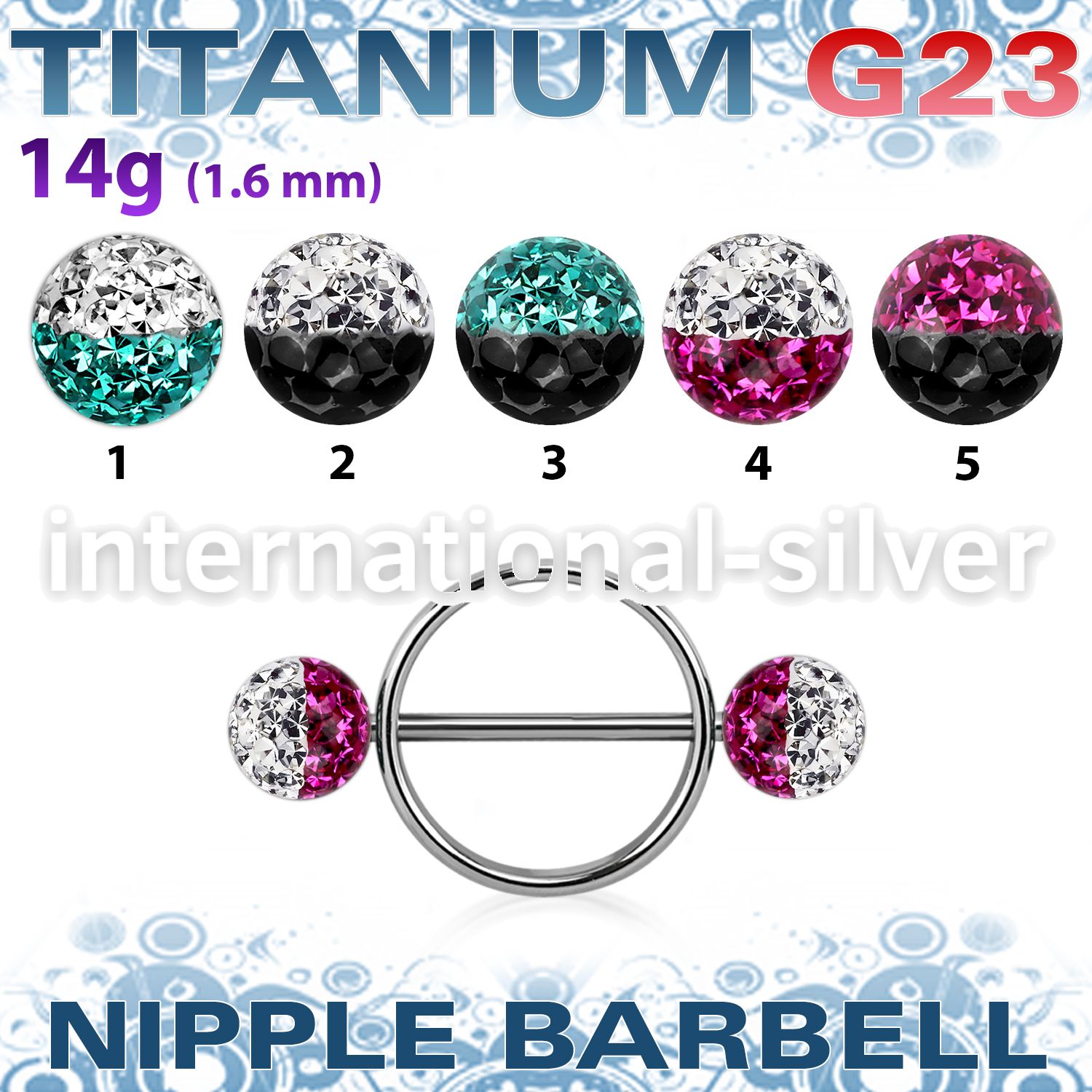 uefnpe8 straight barbells titanium g23 implant grade nipple