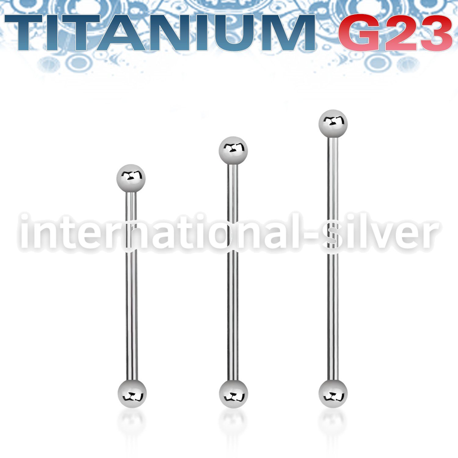 uindb4 titanium industrial straight barbell two 4mm balls