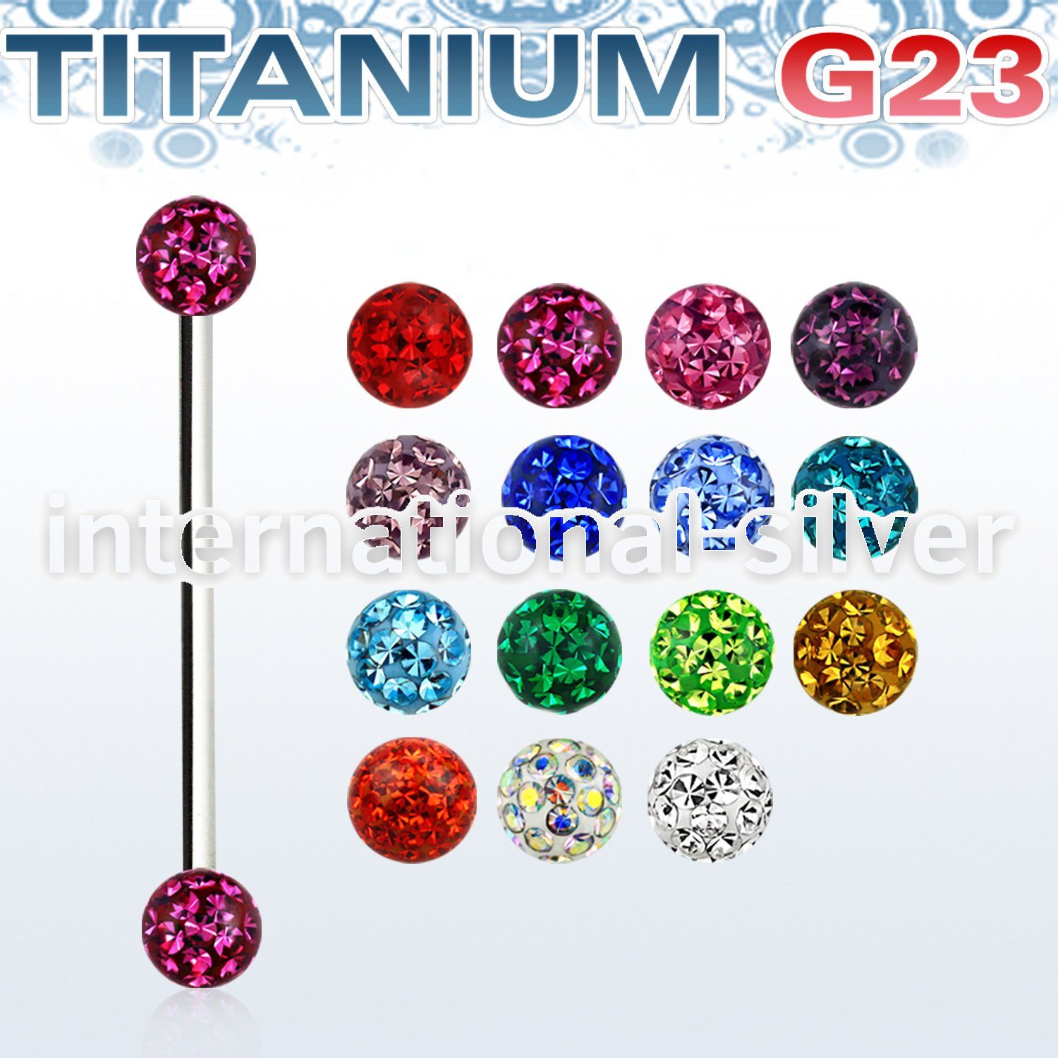 uinfr5 straight barbells titanium g23 implant grade 
