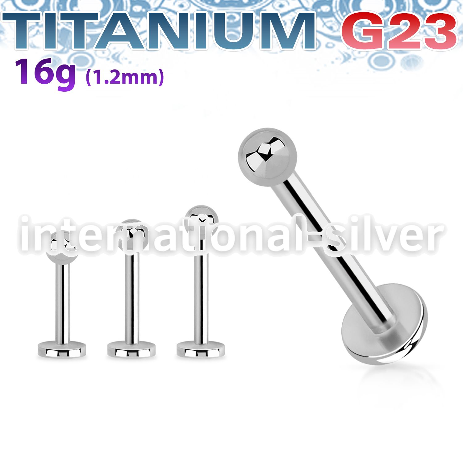 ulb25 labrets lip rings titanium g23 implant grade labrets chin