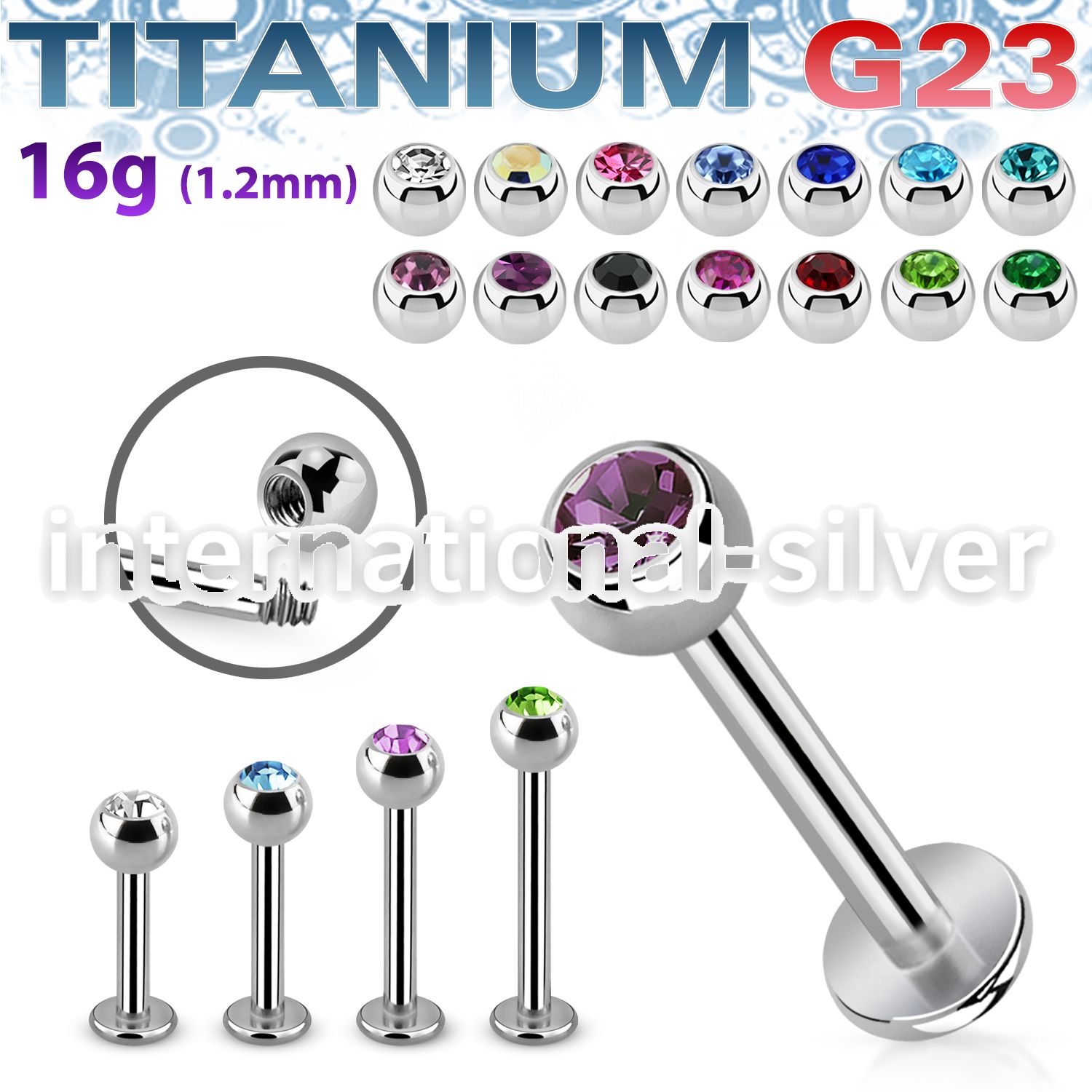 ulbc4s titanium labret stud 16g 4mm press fit