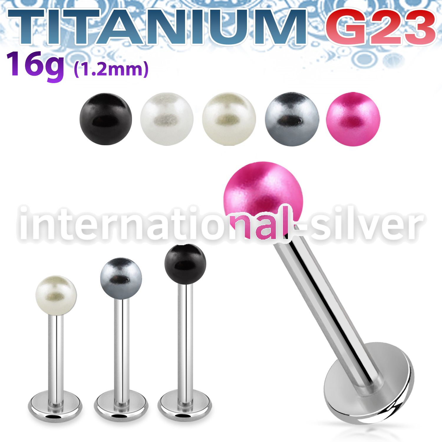 ulpr3 labrets lip rings titanium g23 with acrylic parts labrets chin