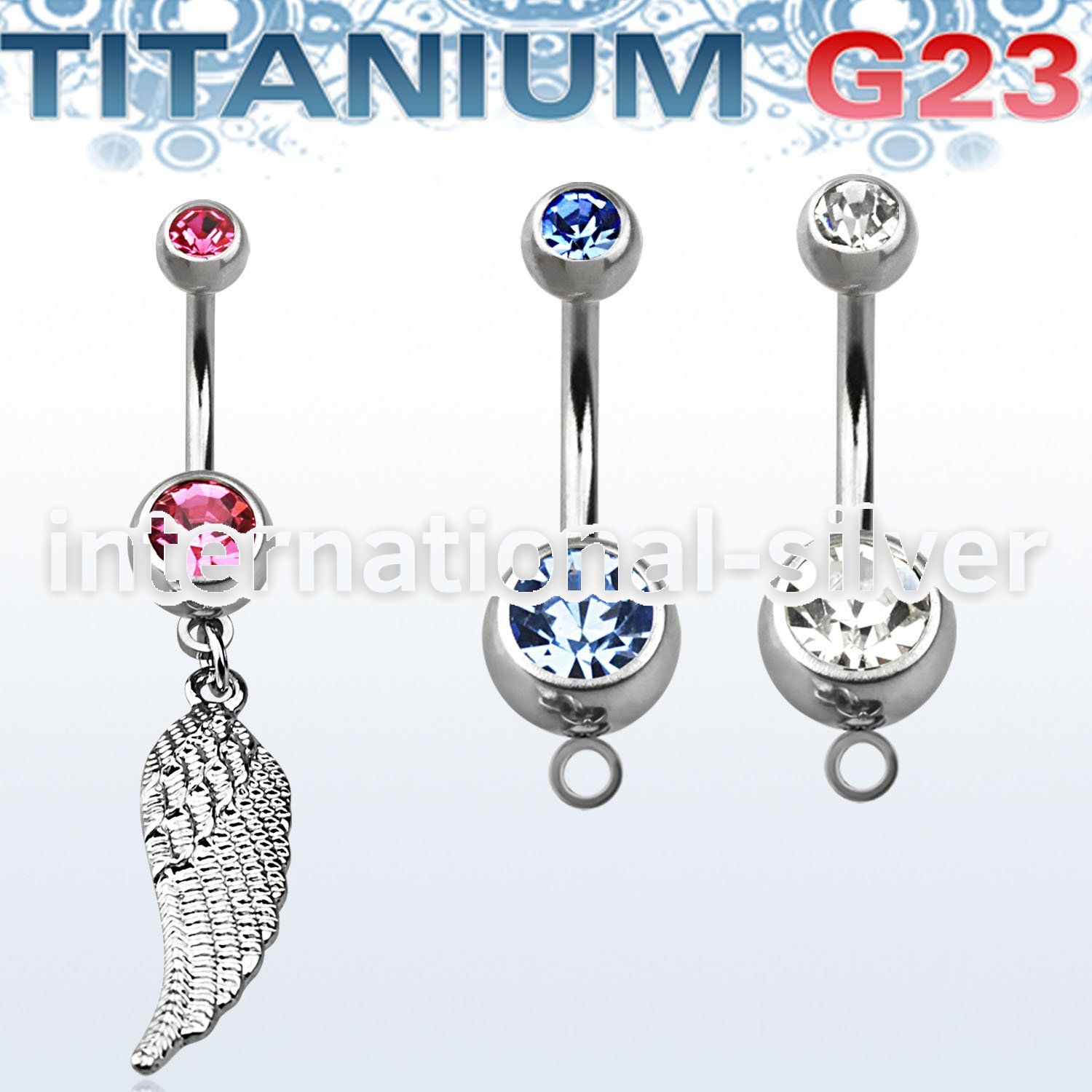 umcd593 belly rings titanium g23 implant grade belly button