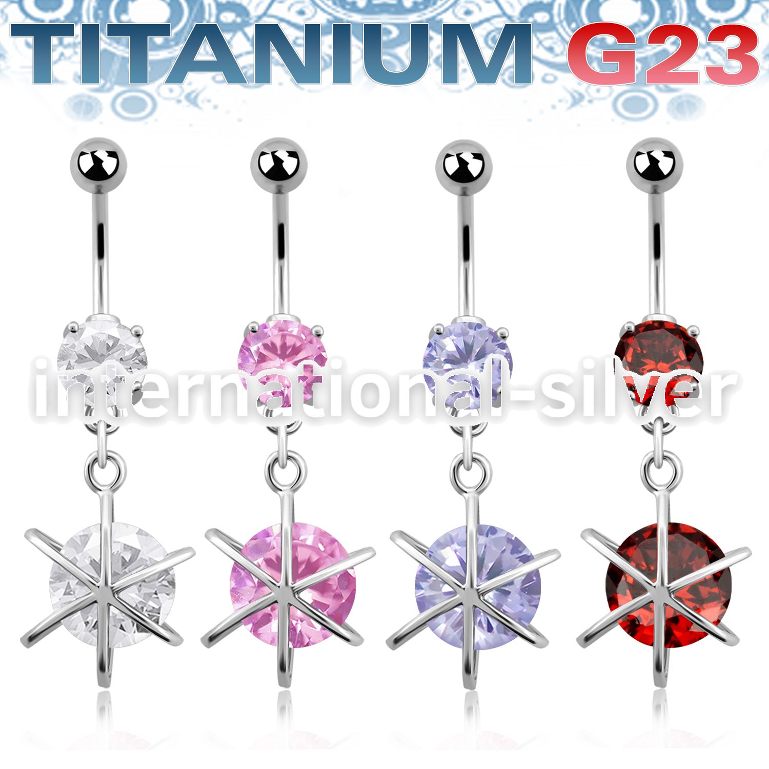 umcdz232 belly rings titanium g23 implant grade belly button