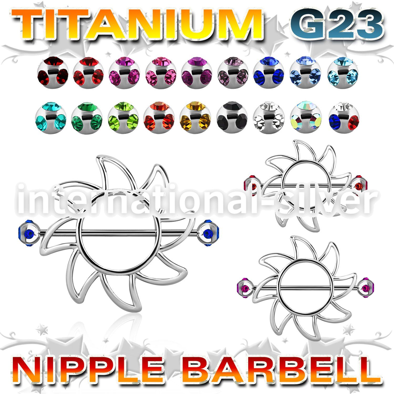 umnp103 straight barbells titanium g23 implant grade nipple