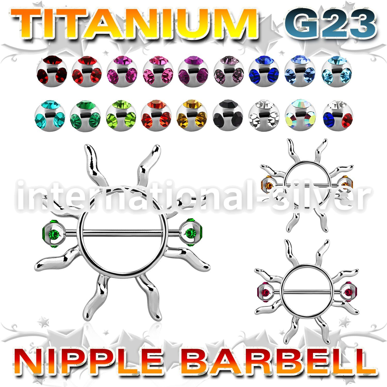 umnp104 straight barbells titanium g23 implant grade nipple