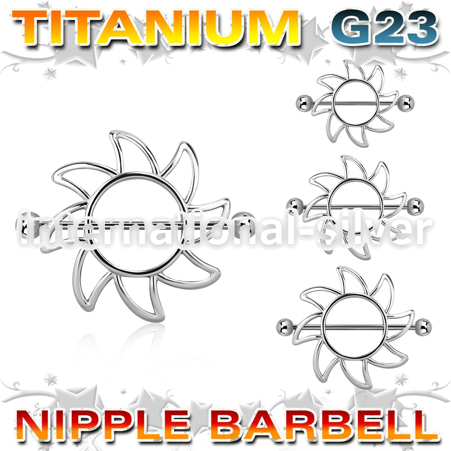 unp103 straight barbells titanium g23 implant grade nipple