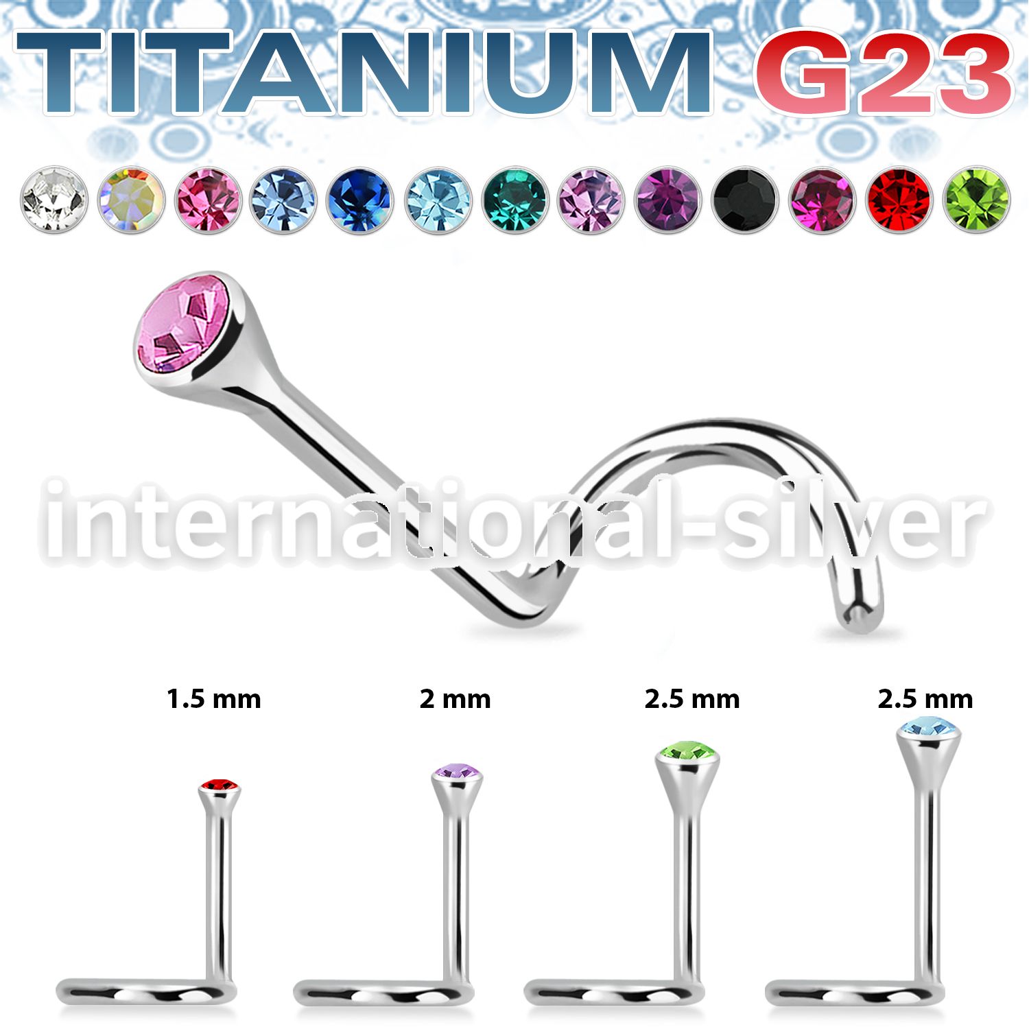 unsc l shape nose studs titanium g23 implant grade nose