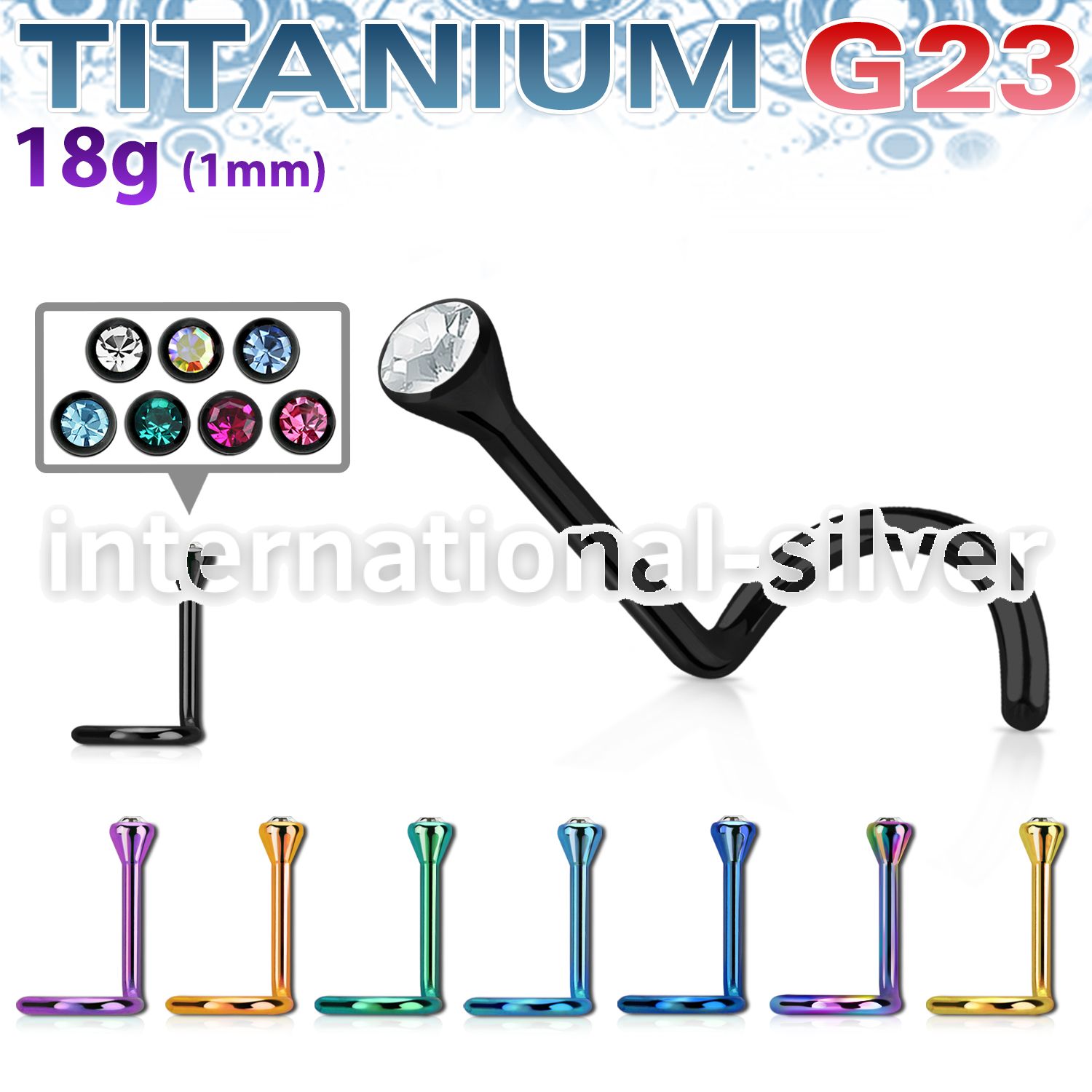 unstc anodized titanium g23 nose screws and nose studs nose piercing