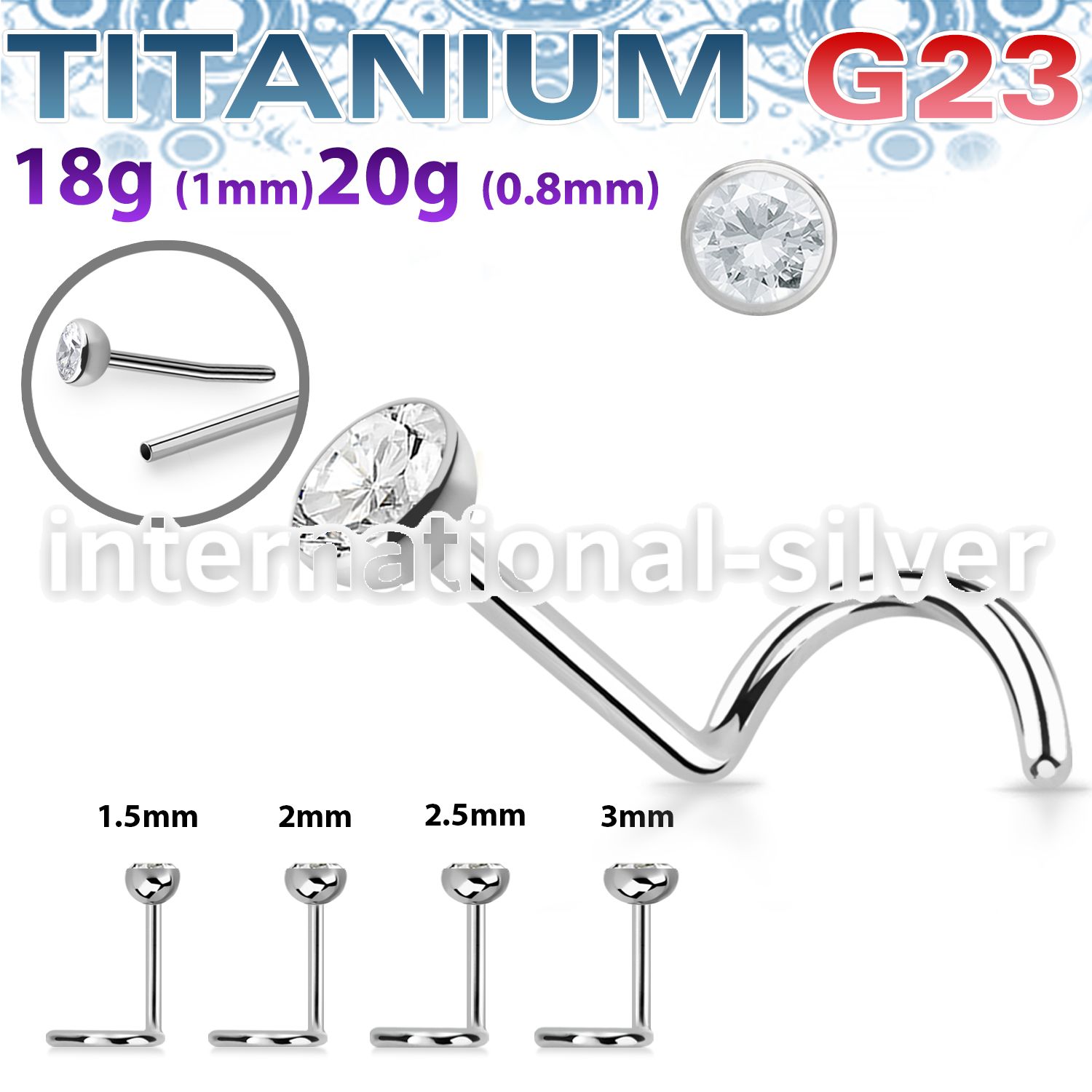 unswnoz titanium threadless push in nose screw press fit cz