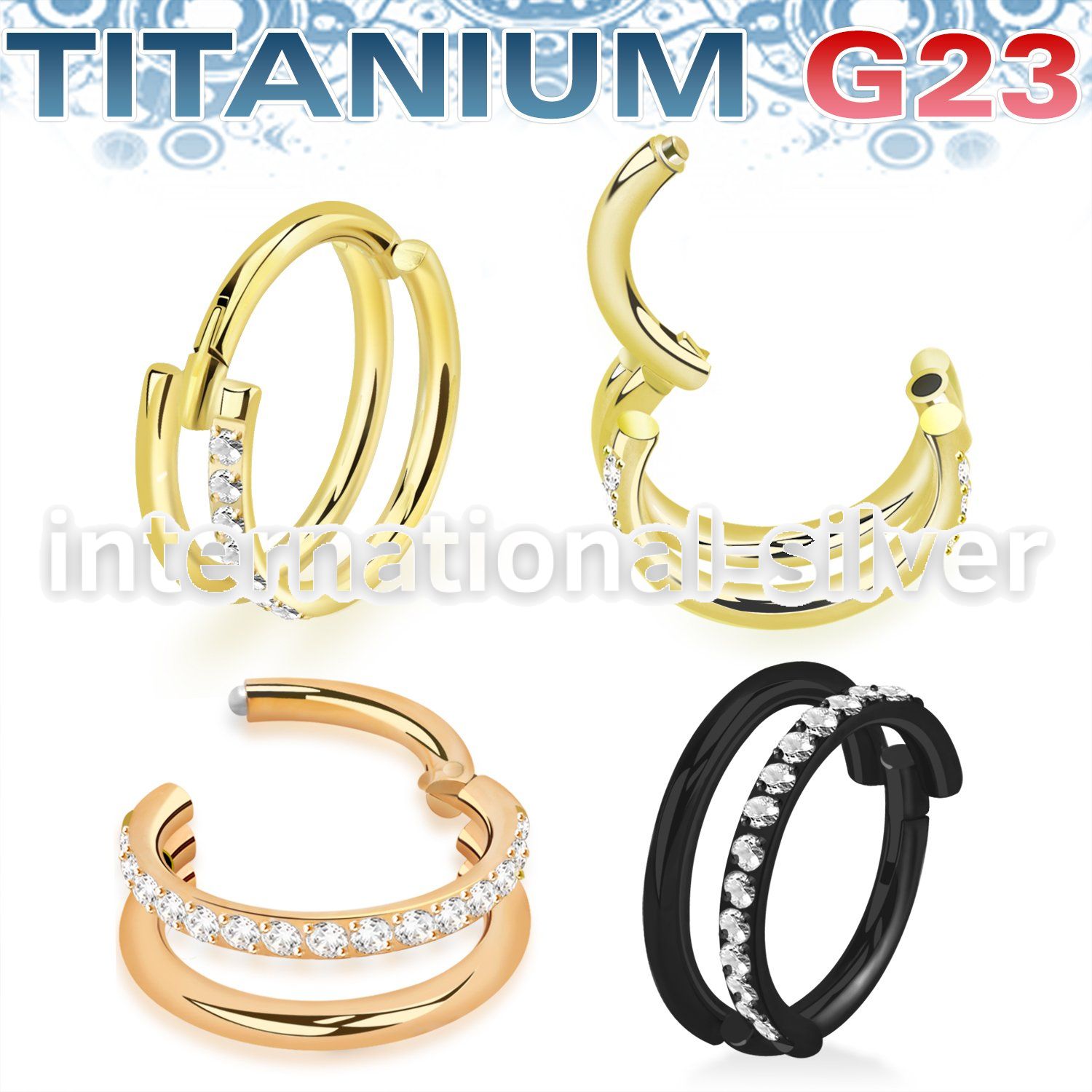 usgsh35t pvd plating titanium hinged segment hoop 16g double