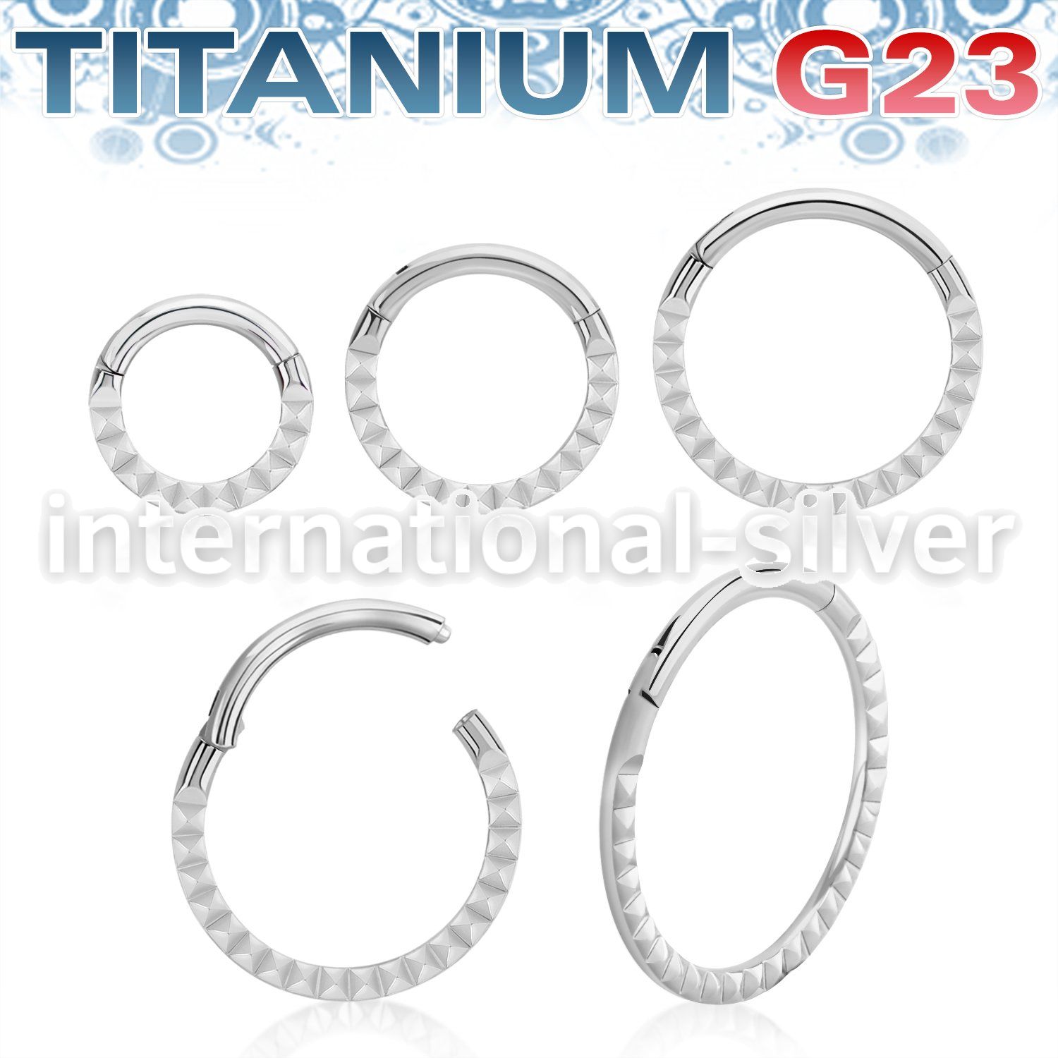 usgsh41 titanium hinged segment hoop 16g pyramids side