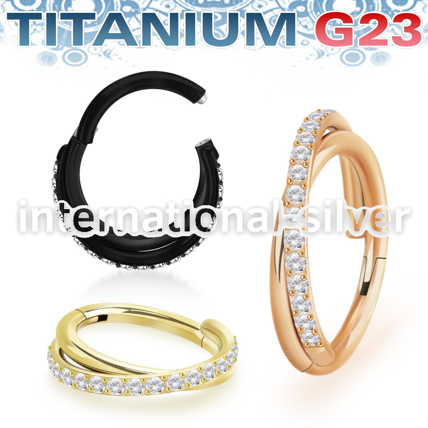 usgsh45t pvd titanium hinged segment hoop 16g cross cnc