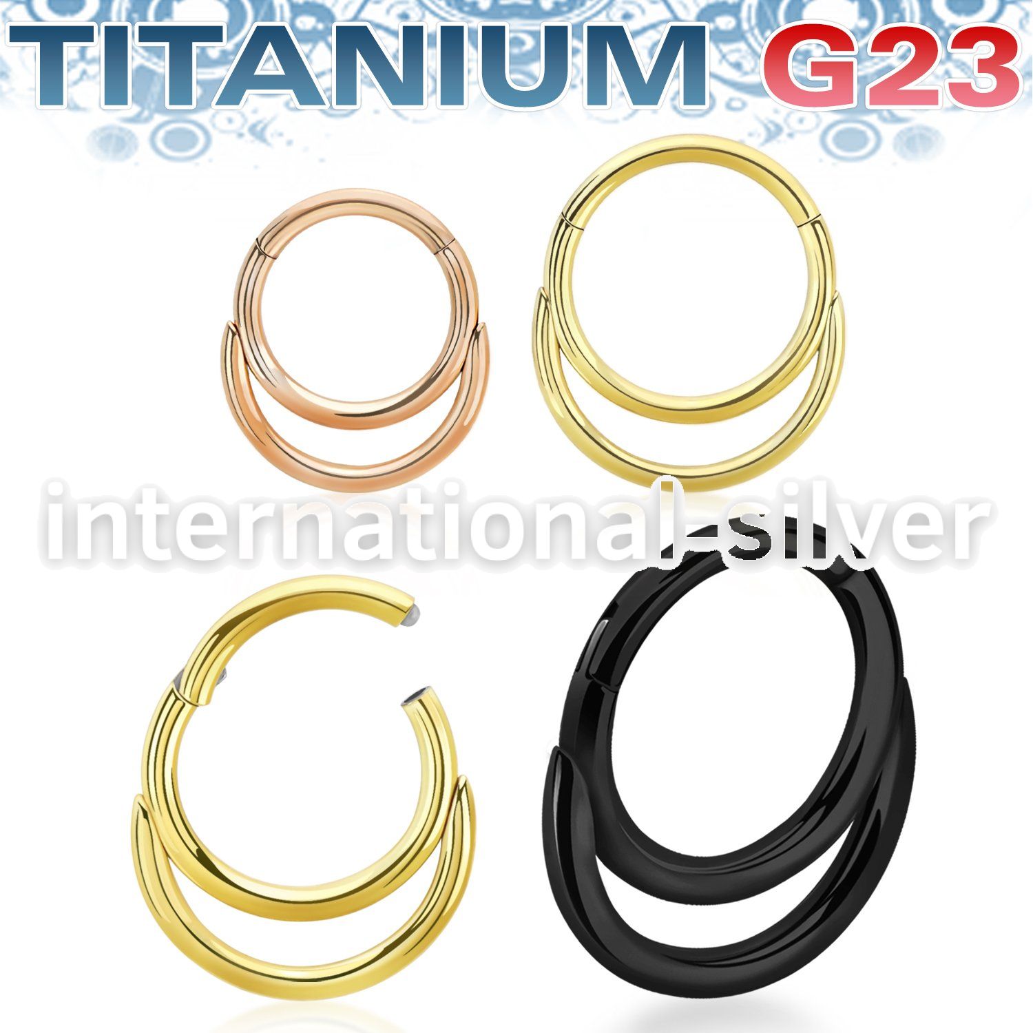 usgsh8t pvd titanium hinged segment hoop 16g double rings