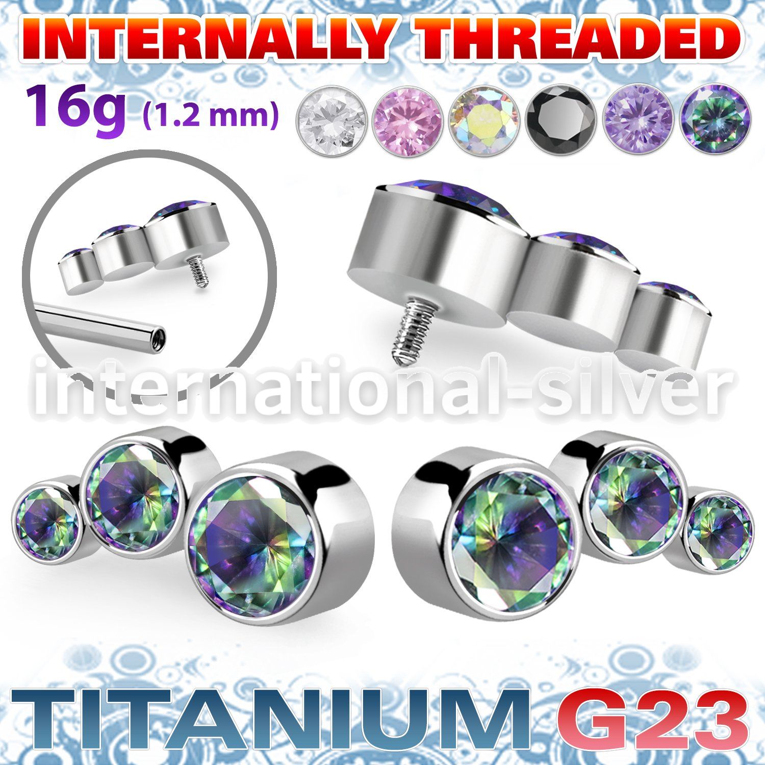 ushz20in titanium descending curve top press cz