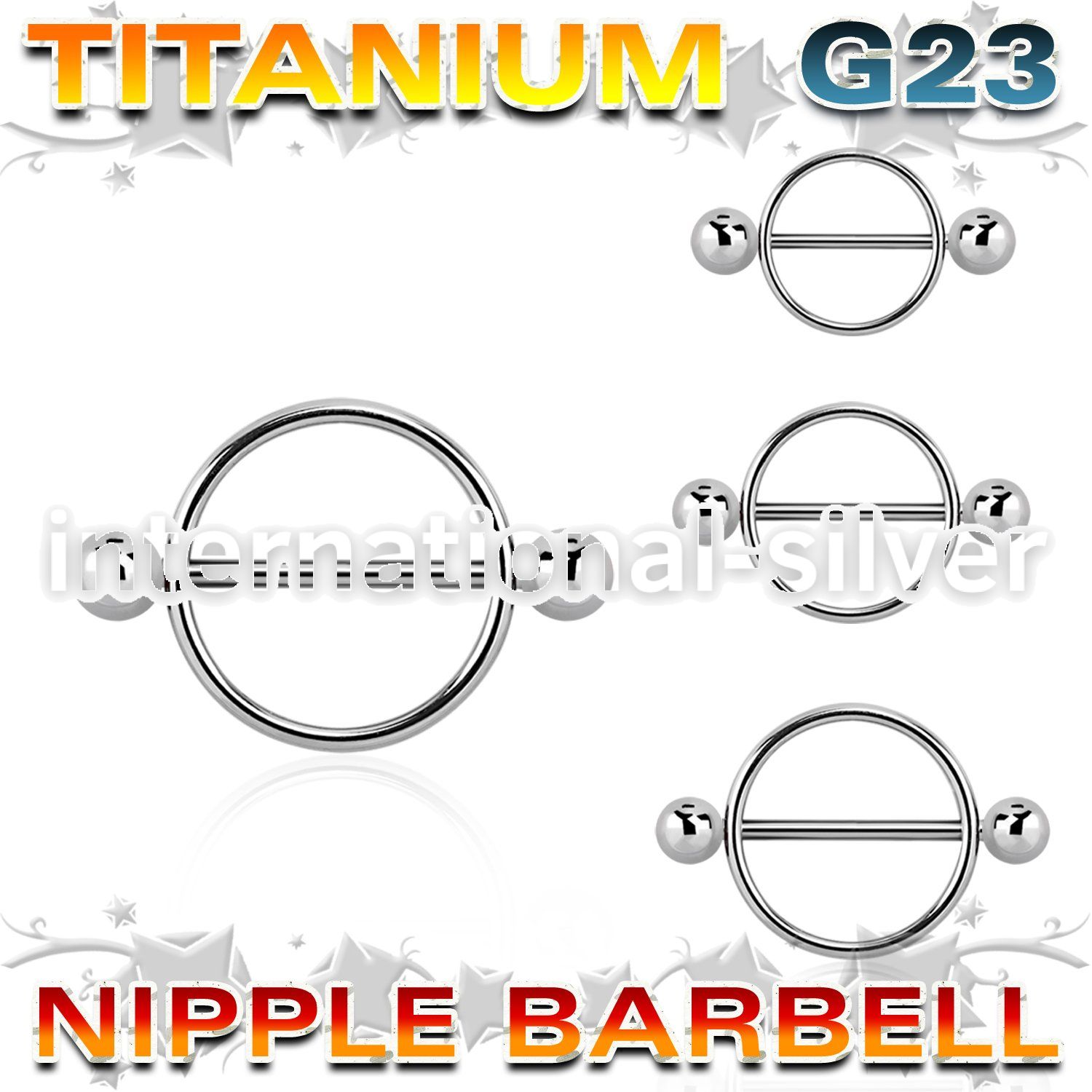 usnpe straight barbells titanium g23 implant grade nipple
