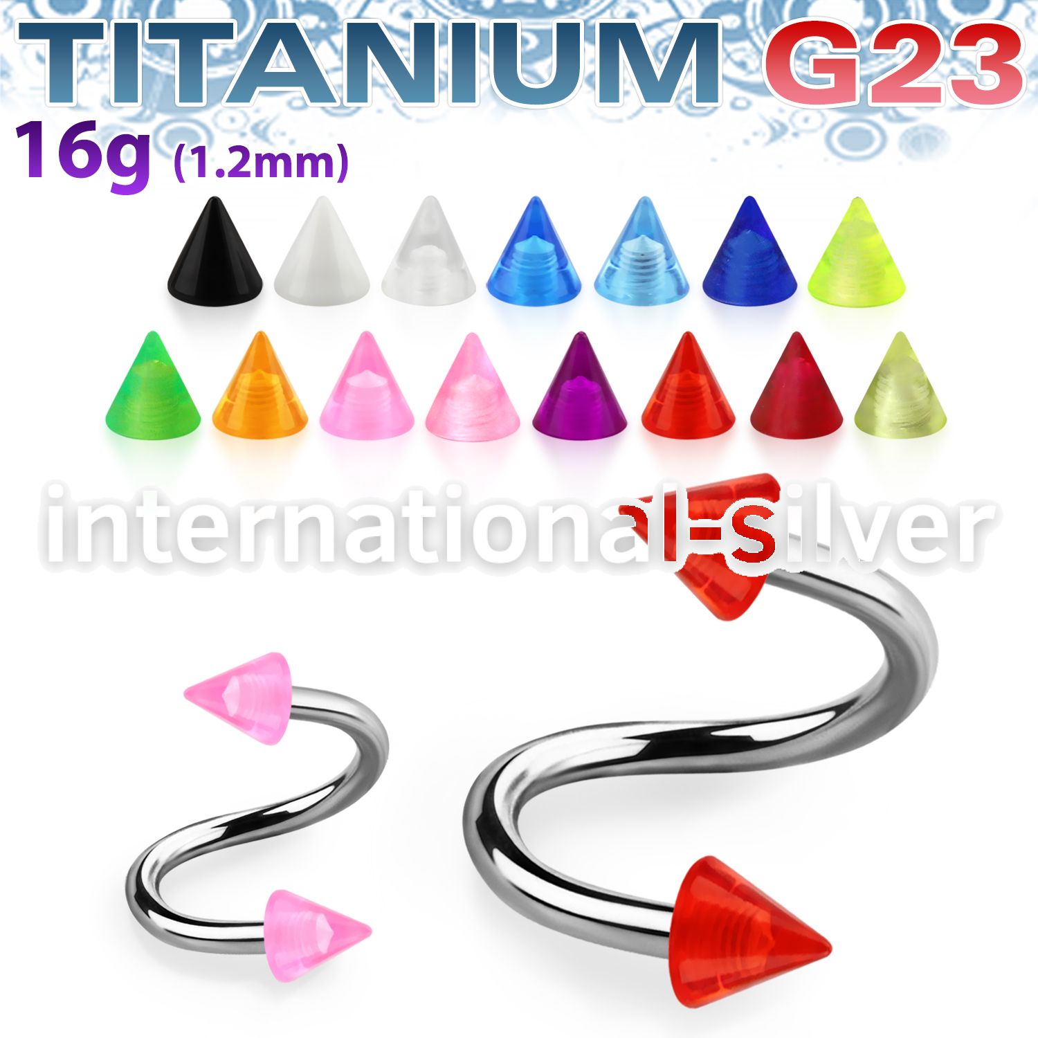 uspeuvcn spirals twisters titanium g23 with acrylic parts eyebrow