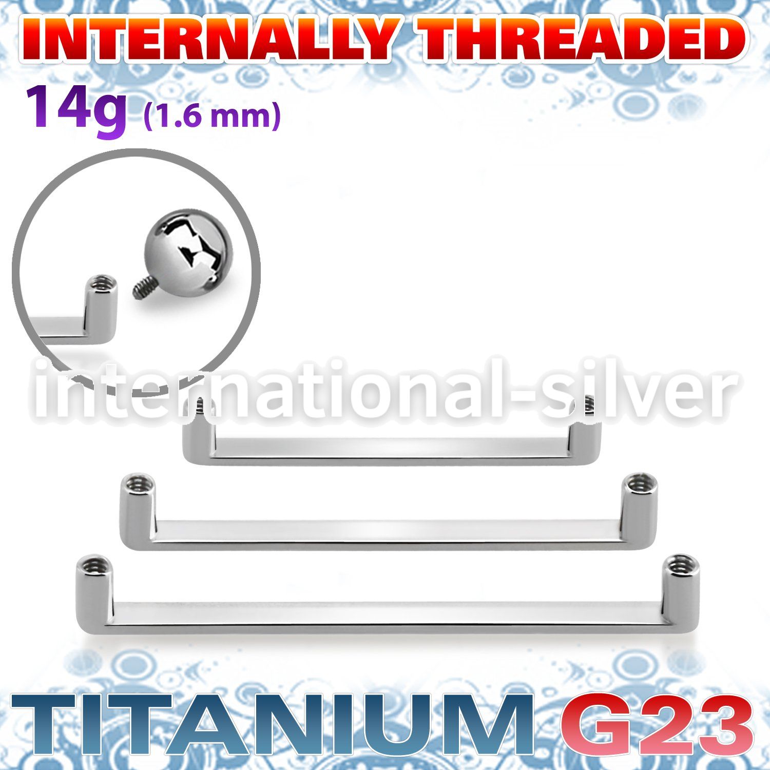 usud14i titanium flat surface barbell internal