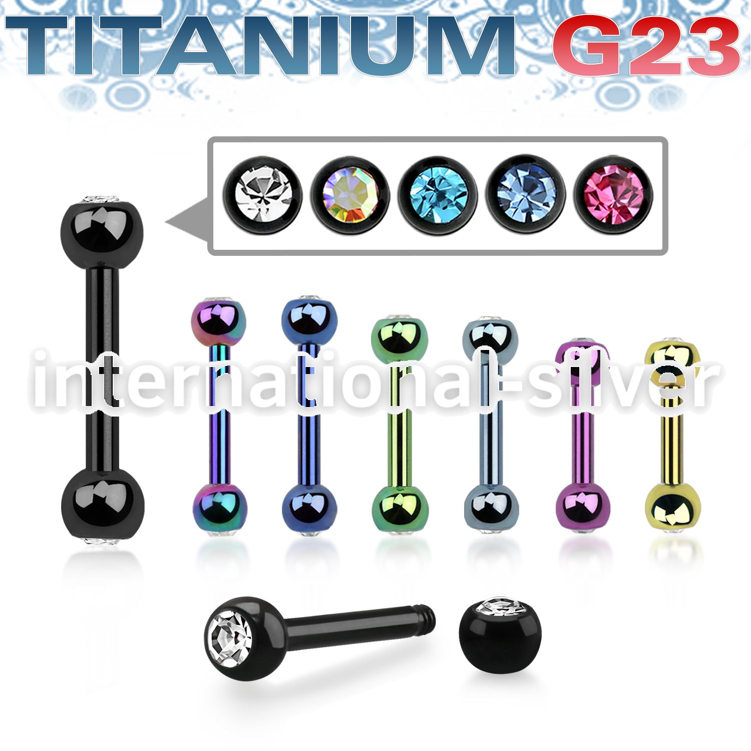 utbbe2c straight barbells anodized titanium g23 implant grade eyebrow