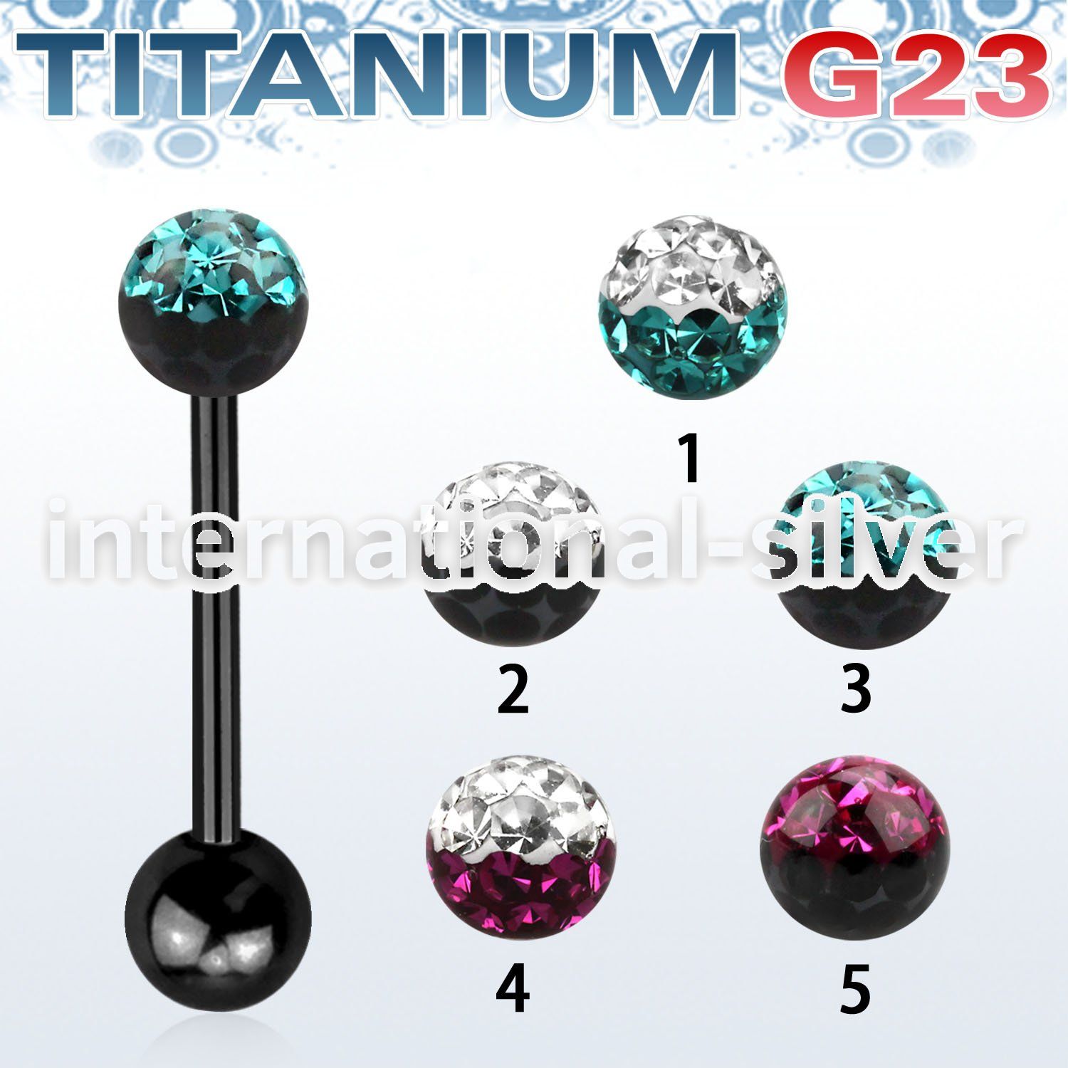 utbbfr5e straight barbells anodized titanium g23 implant grade tongue