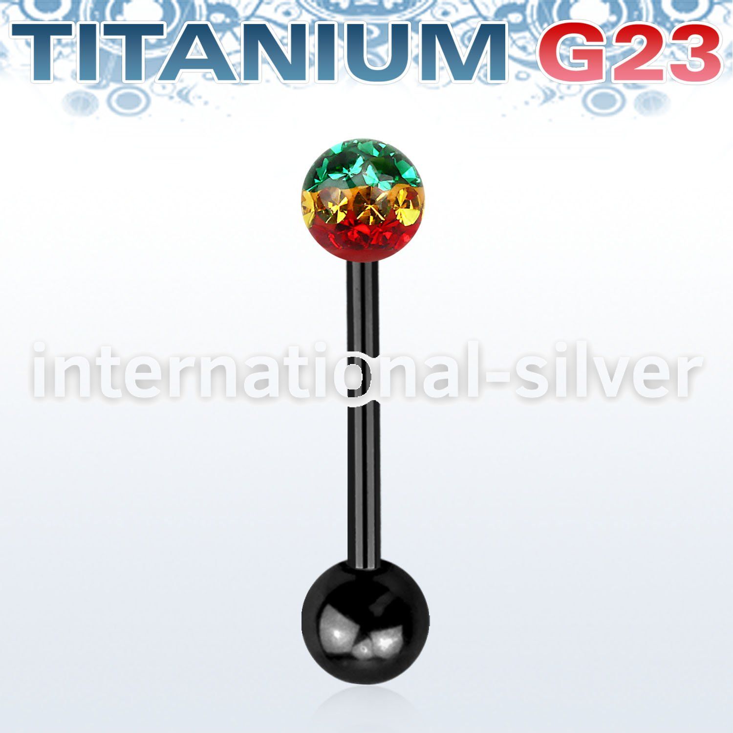 utbbfr5r straight barbells anodized titanium g23 implant grade tongue