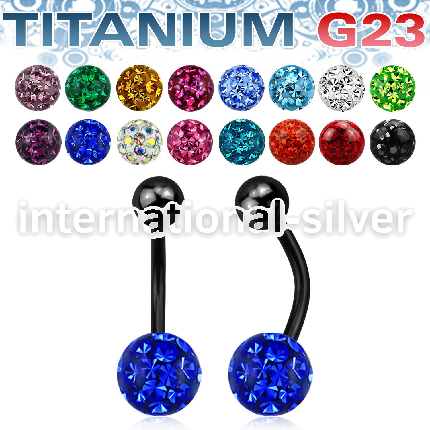 utbnfr8 anodized titanium curved barbell 14g ferido ball