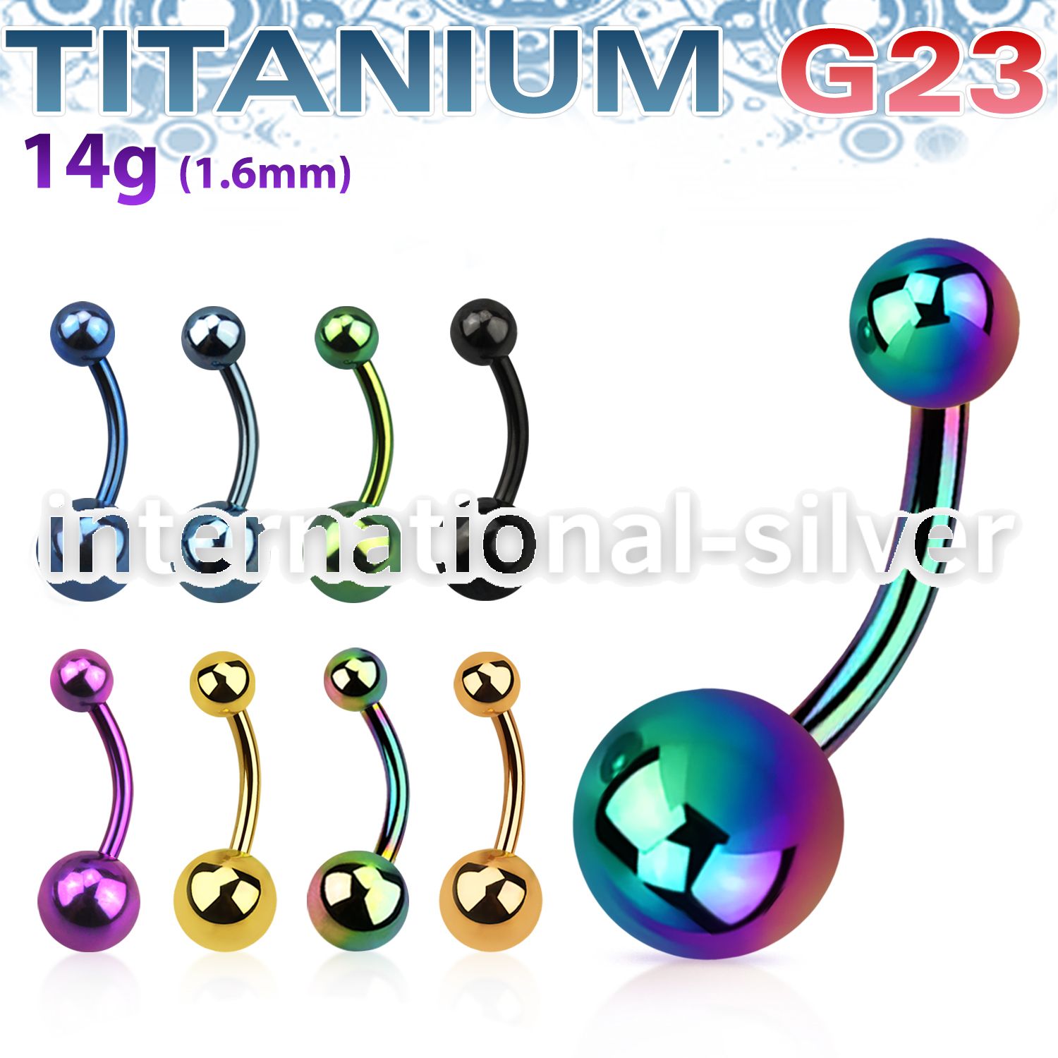 utbng belly rings anodized titanium g23 implant grade belly button
