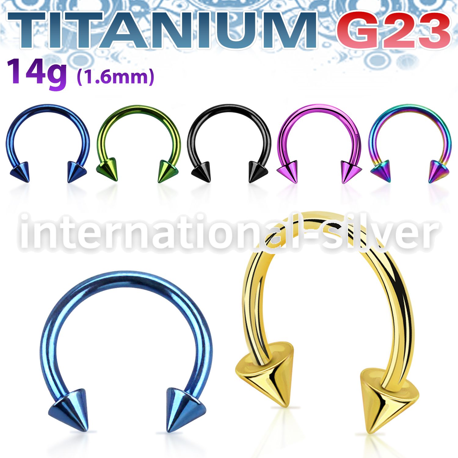 utcbcn horseshoes anodized titanium g23 implant grade belly button