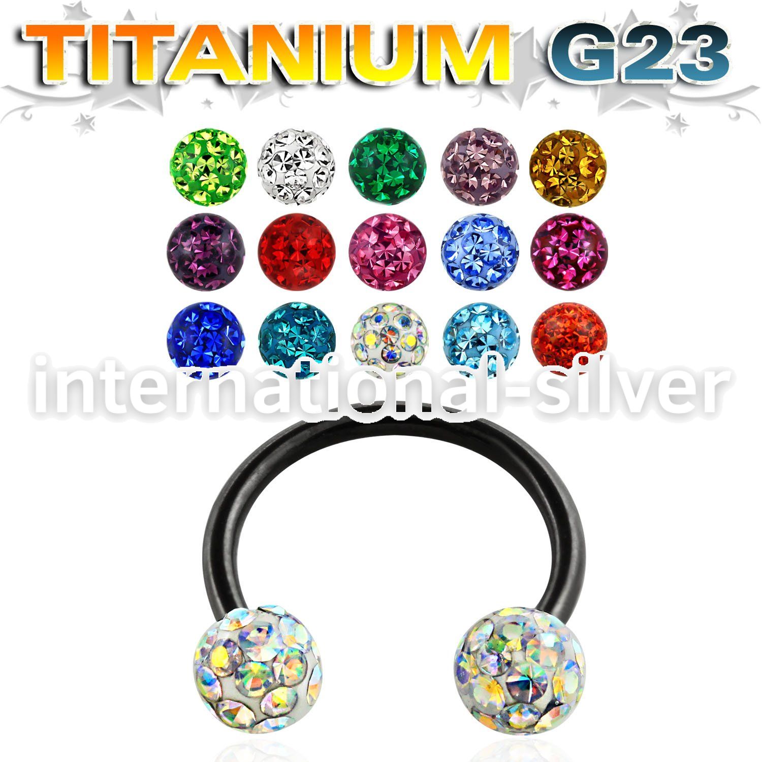 utcbefr4 horseshoes anodized titanium g23 implant grade nose