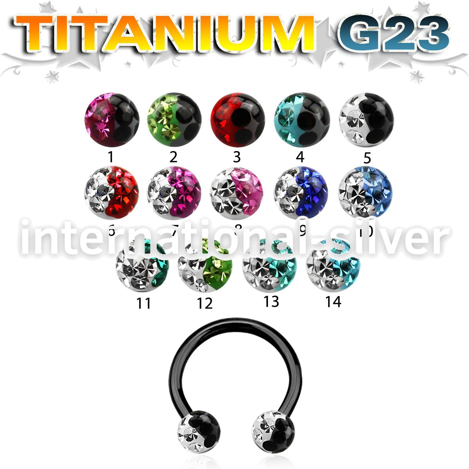 utcbfr3e horseshoes anodized titanium g23 implant grade belly button