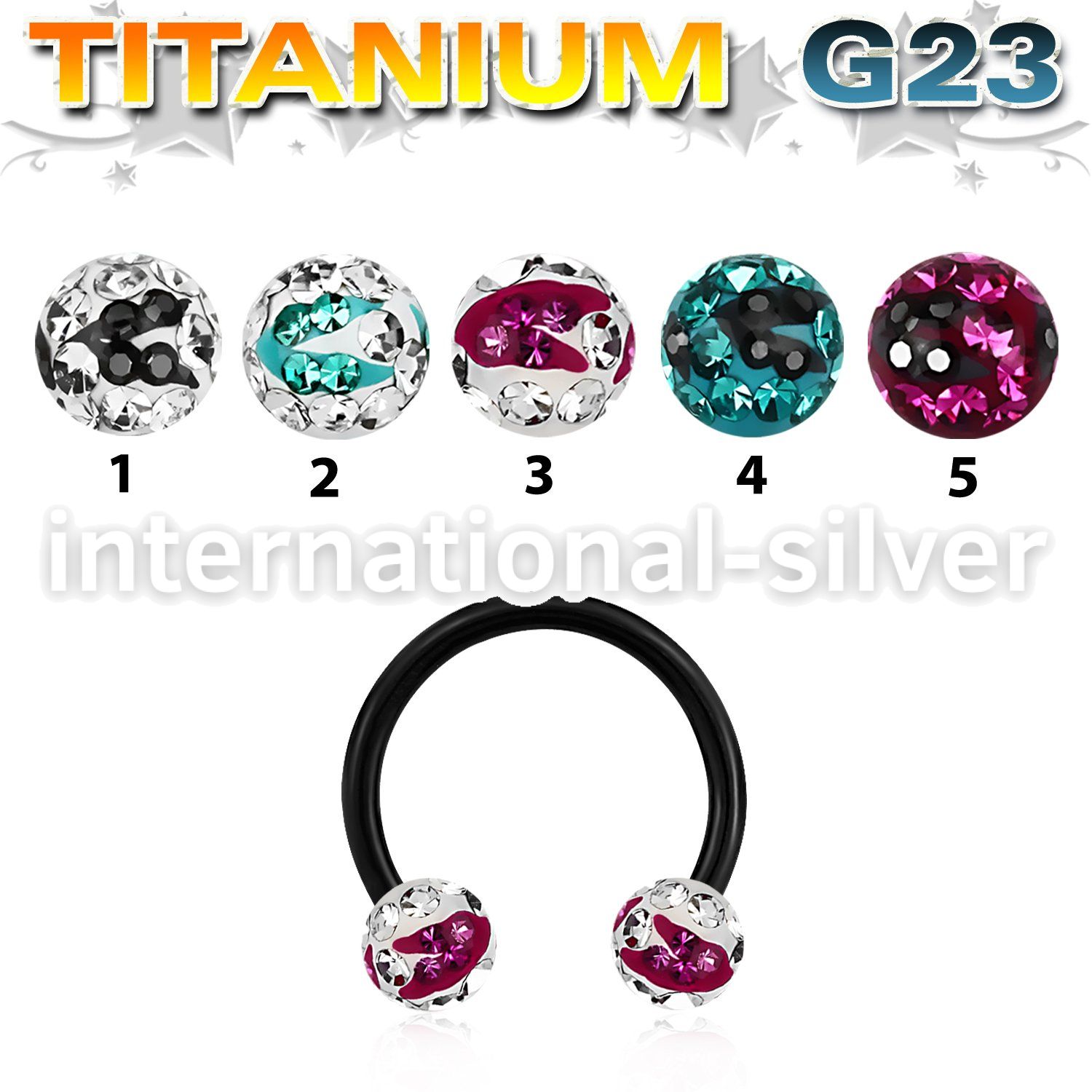 utcbfr6c horseshoes anodized titanium g23 implant grade ear lobe