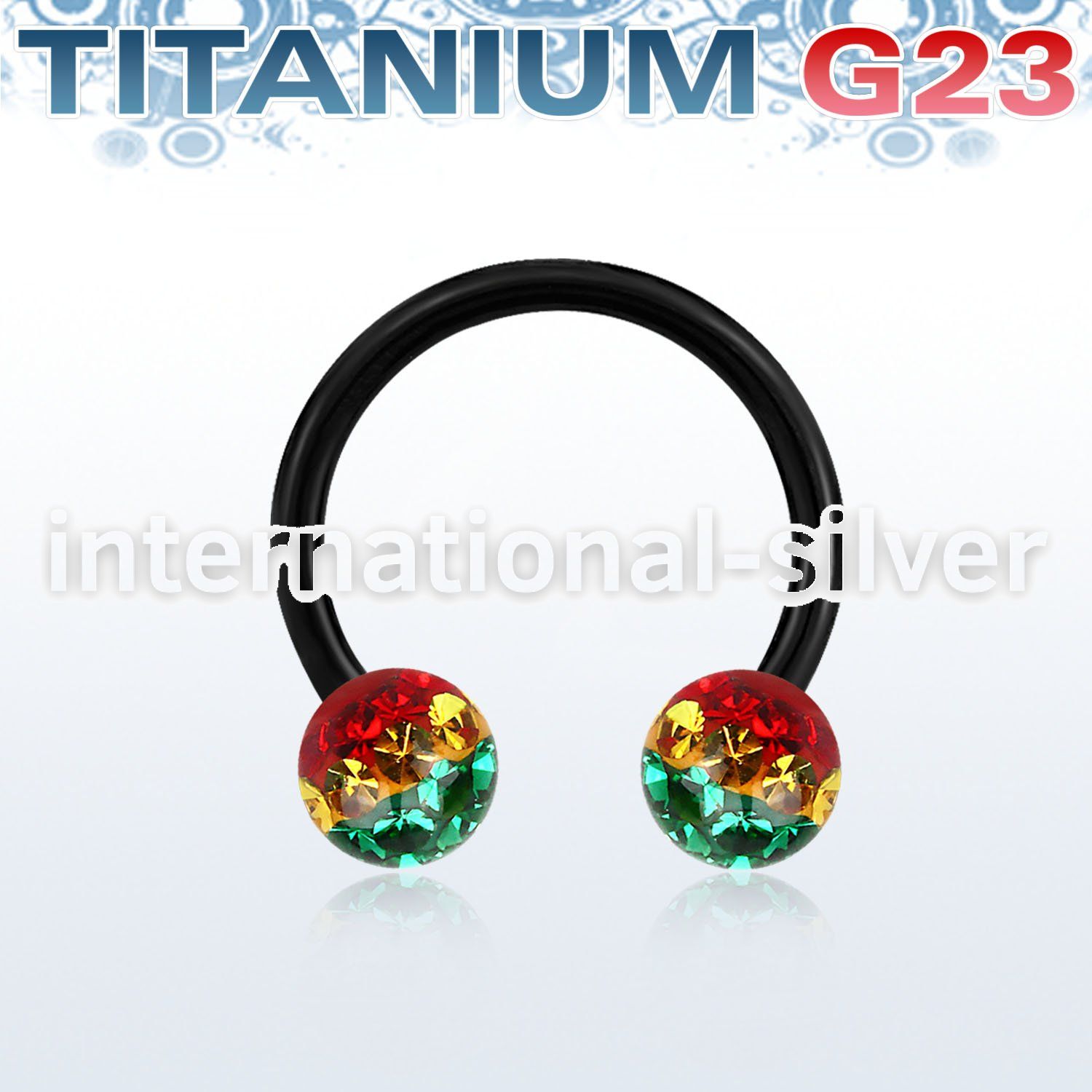 utcbfr6r horseshoes anodized titanium g23 implant grade belly button